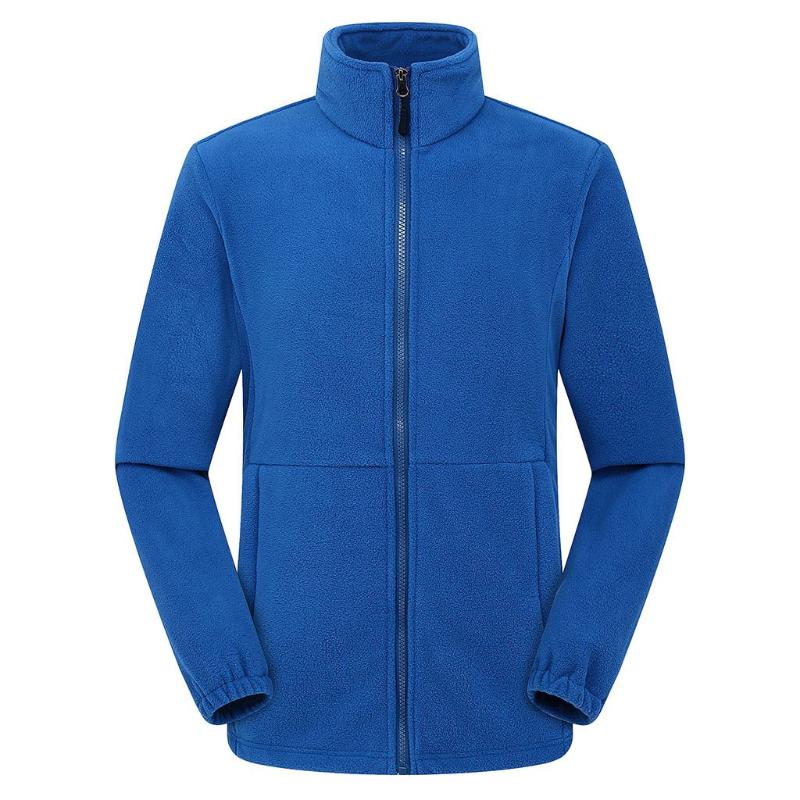 

Men' Warm Solid Zipper Stand Collar Long Sleeve Sport Outdoor Coat Outwear, Blue