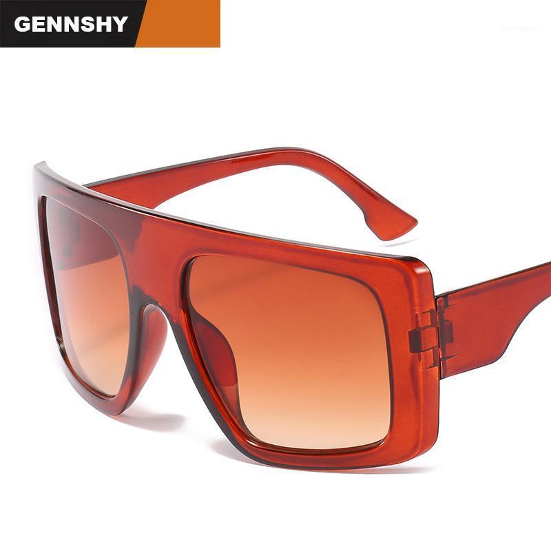 

2021 New Big Sunglasses Men Unique Arc Shape Eyeglasses Transparent Candy Ocean Sun Glasses Cool Fashion Eyewear Red Driving1