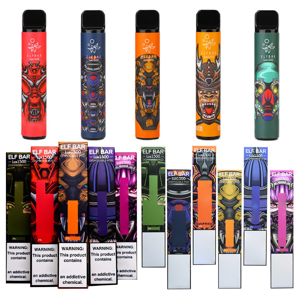 

Elf Bar Lux 1500 Puffs Disposable E cigarettes Vape Pen 2% 4.8ml Prefilled Cartridge Pod Device 850mAh Battey Adjustable Vaporizer geek bars