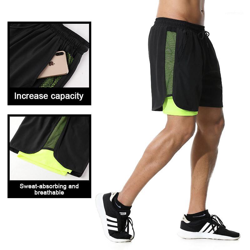 

Men's Casual Shorts 2 in 1 Running Shorts Quick Drying Sport Gyms Fitness Bodybuilding Workout Built-in Pockets Short Men1, Black
