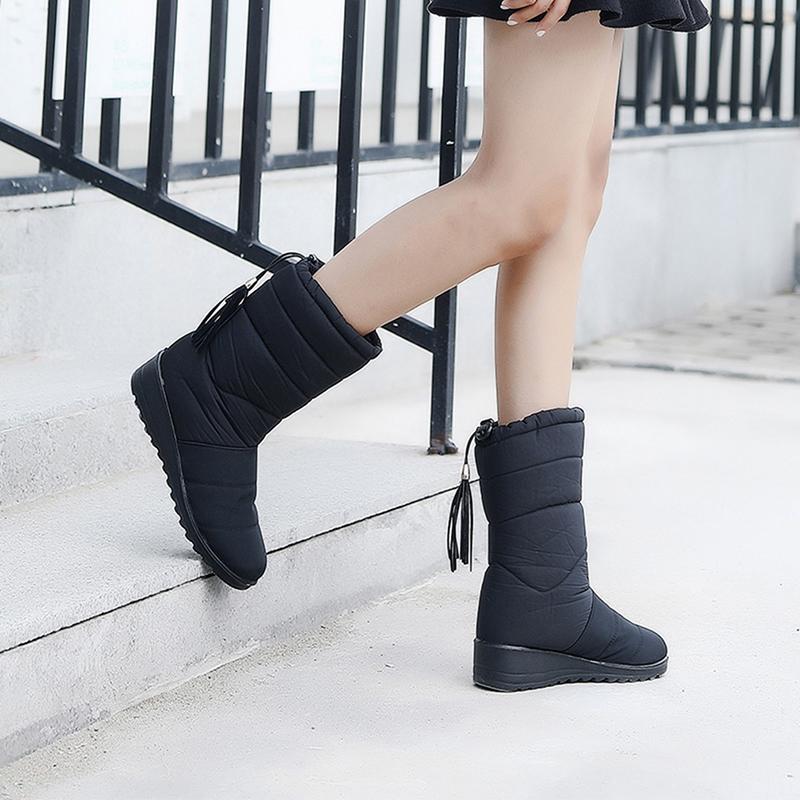 

2020 Snow Boots Waterproof Ankle Boots For Women Female Winter Shoes Women Booties Plush Warm Winter Mujer, Red