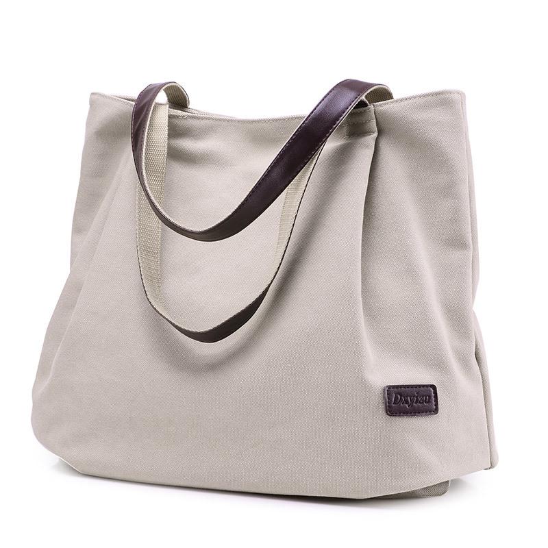 

Women's Bags Casual Canvas Bags Large Capacity Fashion Simple New Zipper Tote Handbags Clutch Purses for Women, Small white