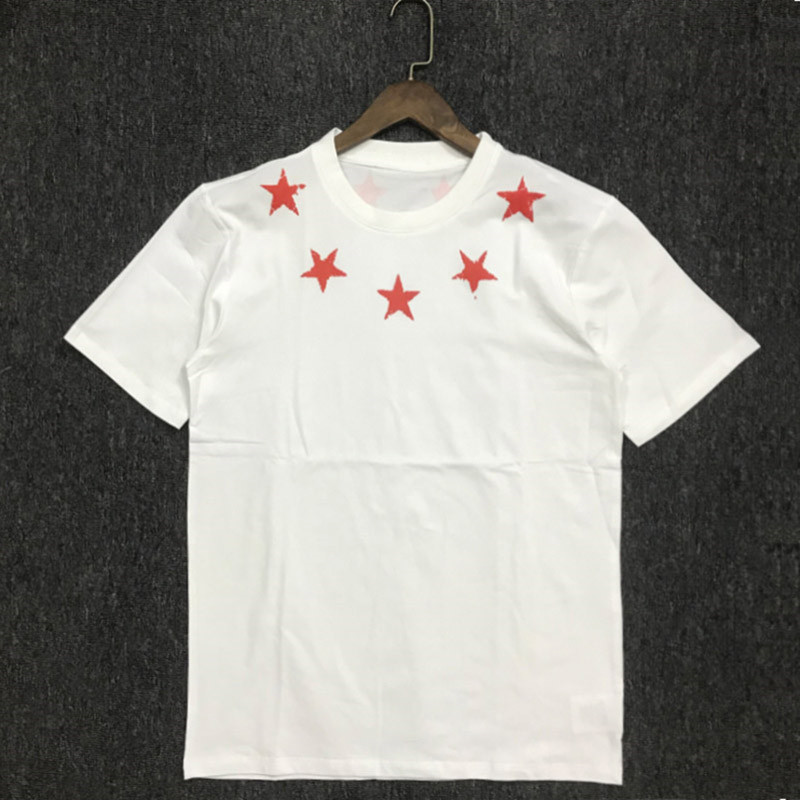 

20ss Mens stylist T Shirts Summer Casual Short Sleeves High Quality Men Women Tees Star Print Size S-2XL, Black-2