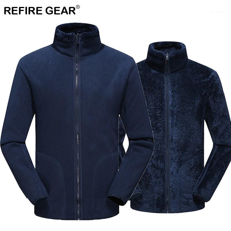 

Refire Gear Autumn Winter Fleece Jackets Men Women Wear On Both Sides Outdoor Sports Camping Hiking Coats1 Jackets&Hoodies, Men black