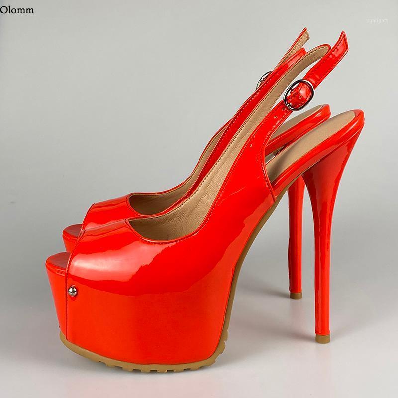 

Olomm 2021 Women Platform Sandals Sexy Stiletto High Heel Sandals Open Toe Gorgeous 6 Colors Party Shoes Women US Plus Size 5-151, D2781 customize