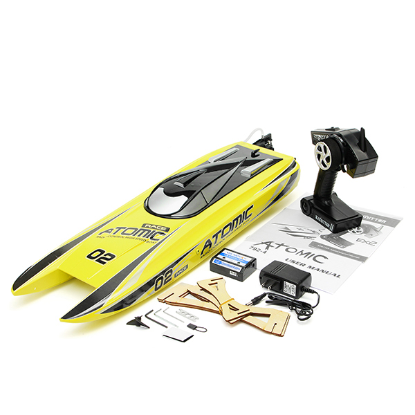 

Volantex V792-4 70cm RC Boat Radio Control Boat ATOMIC 2.4Ghz RTR 60km/h High Speed Brushless RC Boat Vehicle Toys for Children, Yellow