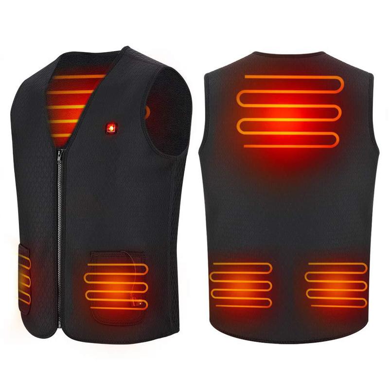 

1PC New Heating Vest Winter USB Charging Electric Heating Jacket Ves Outdoor Motorcycle Riding Hunting Fishing Hot, 1pc black