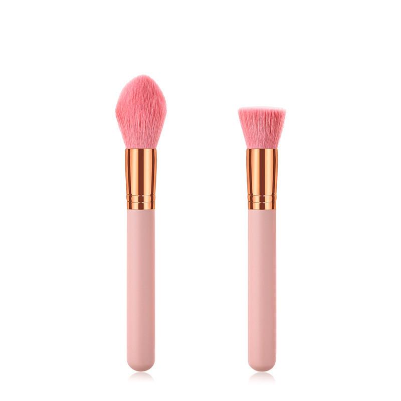 

Wholesale 6PCS Flame Highlighter Brush Professional Brand High Quality Pink Gold Face Makeup Brushes Tapered