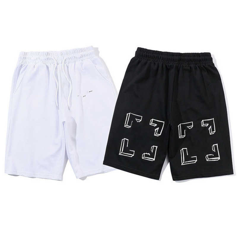 

Designer Offs Fashion Men's Shorts Summer Brand Luxury Casual Sports Pants Loose Arrow Printed Reflective Stripe Short Black Gym Sweatpants Women Capris 9t7u