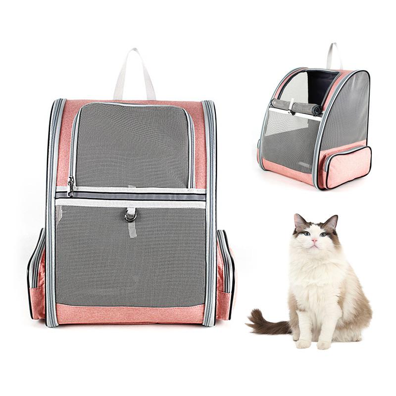 

Breathable Dog Bags Large Capacity Cat Backpack Outdoor Travel Portable Shoulders Cats Bags Mesh Windows Pet Transport