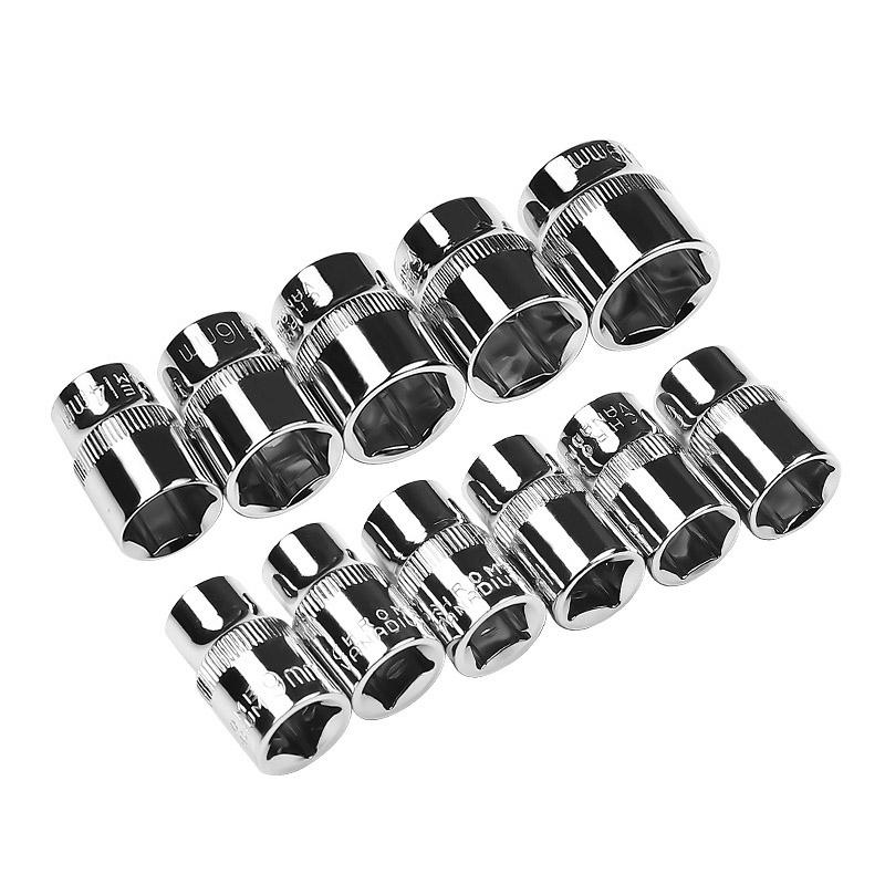 

1pc Metal Standard Socket For 3/8 Inch Wrench 8mm-19mm Repair Accessories Tool Socket Wrench Head Sleeve Double End Hand Tools