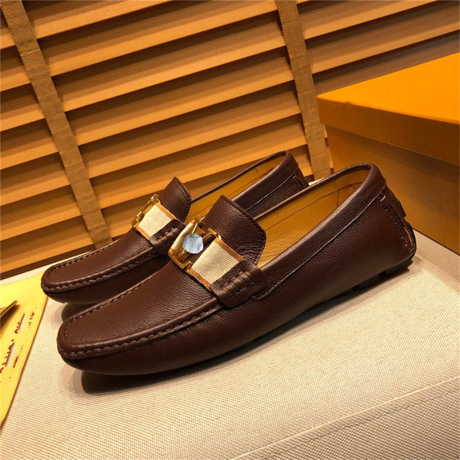 

Designer Genuine Leather Men Casual Shoes Slip-On Luxury Brand Mens Loafers Moccasins Breathable Slip on Black Flat Driving Shoes, #09
