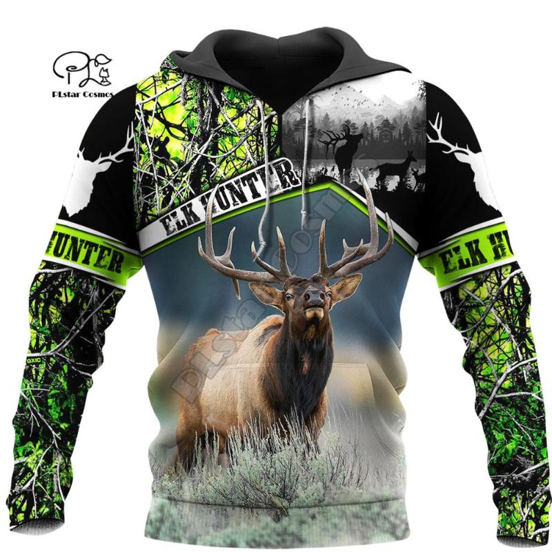

PLstar Cosmos Animal Deer Elk Hunting Camo Tattoo New Fashion Tracksuit Streetwear Men/Women 3Dprint Hoodies Pullover B-7, Sweatshirts