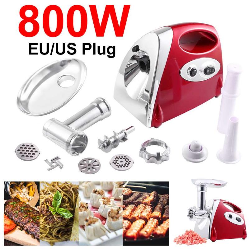 

12 Pcs/set 800W Electric Meat Grinder and Sausage Stuffer Maker with Handle Home Commercial Use Meat Processor Machine