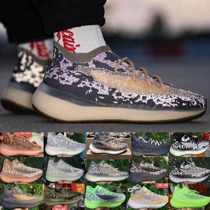

2020 New Men Women Running Shoes 380 V3 kanye West 380 Alien Black Glow Clay Beluga Fashion Mens Trainers Sports Sneaker