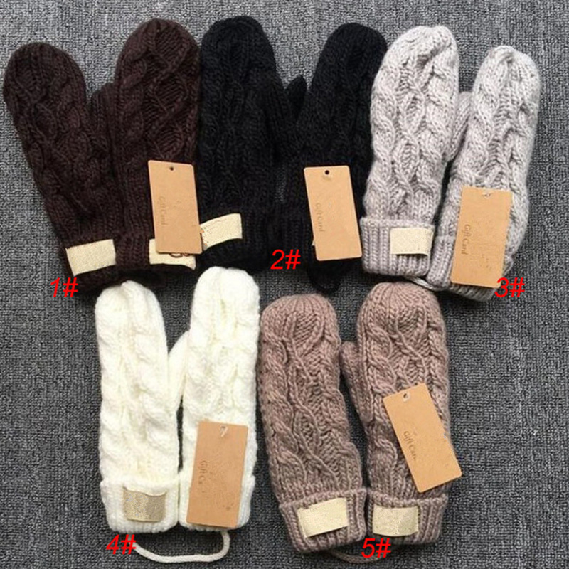 

INS Australia Design Knitted Mittens Winter Fleece Twist Gloves with Lanyard Warm Knit Mitts Women Girls Full Finger Mittens Riding Glove, List for mixed colors