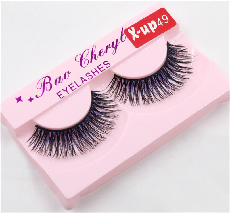 

1 Pair Makeup Thick False Eyelashes Eyelash Cross Naturally Slim False Eyelashes Sexy Thick Stage Makeup Smoked Fake