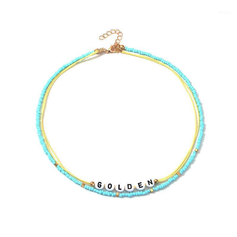 

Chokers Beads Letter Hand Made Choker Necklace For Women Jewelry Collares Girl Novel Friends Accessories Aesthetics Suspension XL101711