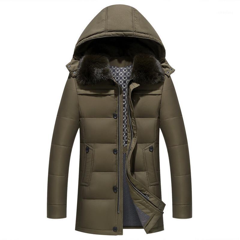 

New 2019parkas Coat Men's Winter Jacket Men's High Quality Hooded Windproof Long Thick Jacket Clothing DD6MF1, Black
