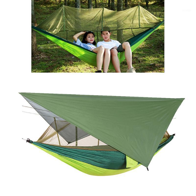 

Durable Camping Hammock with Mosquito Net UV Protect Tarp 2-Person Hanging Bed Backpacking Hiking Traveling Hanging Bed1