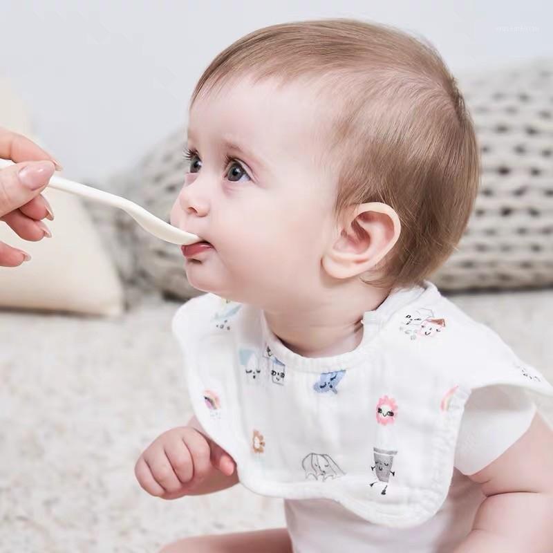 

Feeding Apron Baby Bibs 360 Degree Rotation 6 Layers Gauze Muslin Baby Kids Bandana Burp Cloth Newborn Infant Saliva Towel1, 13