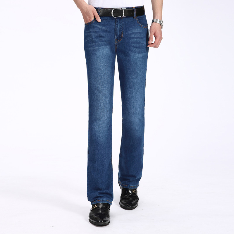 

Brim Pants Men's 2020 Spring and You'll See a New Korean Version of Men Microbell Denim 4pt2, Dark blue.
