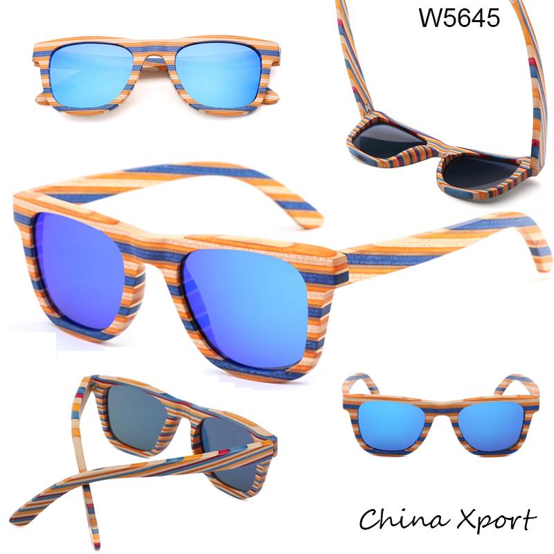 

2020 new style new design colored wood several layer wood sunglasses high quality fashion glasses tac polarized UV400 lens