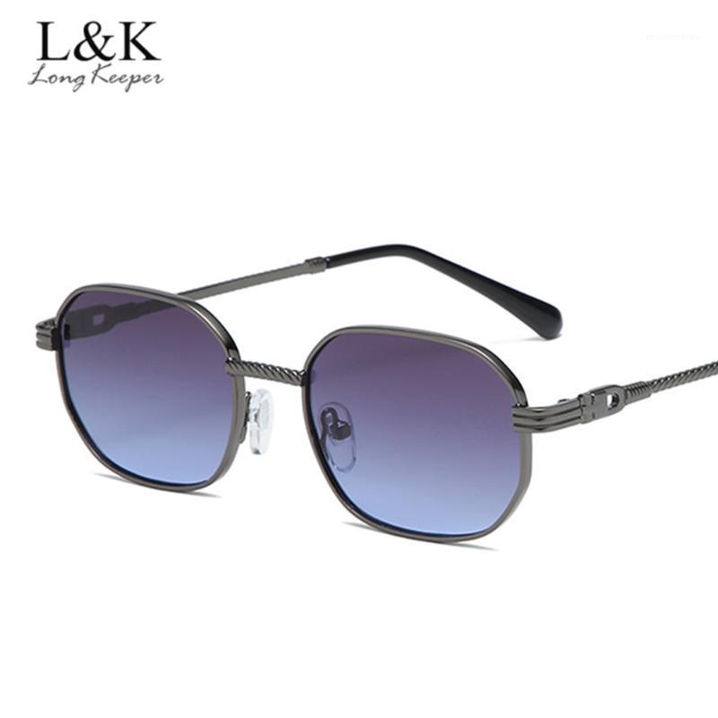 

LongKeeper Square Sunglasses Women Men Retro Alloy Frame Sun Glasses Brand Designer Driving Fishing Glasses for Male1