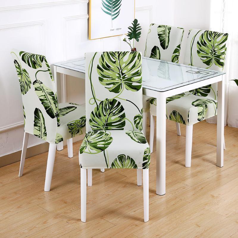

Floral Printing Chair Covers Spandex Elastic Grey Color Seat Cover For Wedding Dining Room Banquet Housse De Chaise1