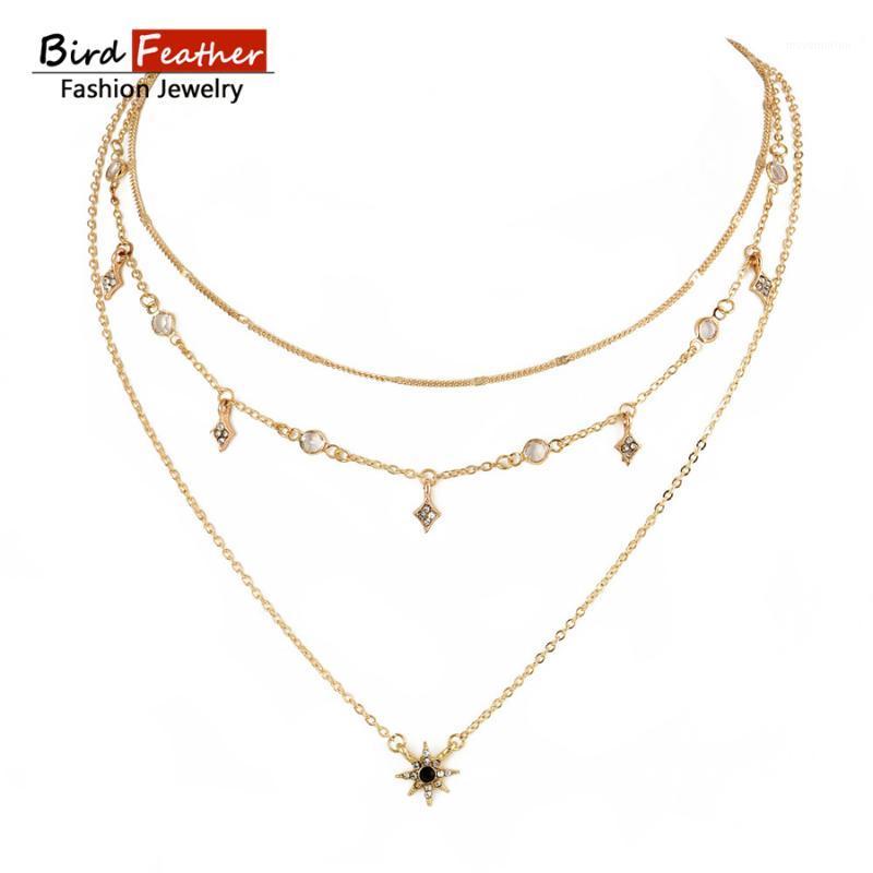 

Gold color Choker Necklace for women Long multi stars Pendant Chain Necklaces & Pendants Lace velvet chokers Fashion Jewelry1