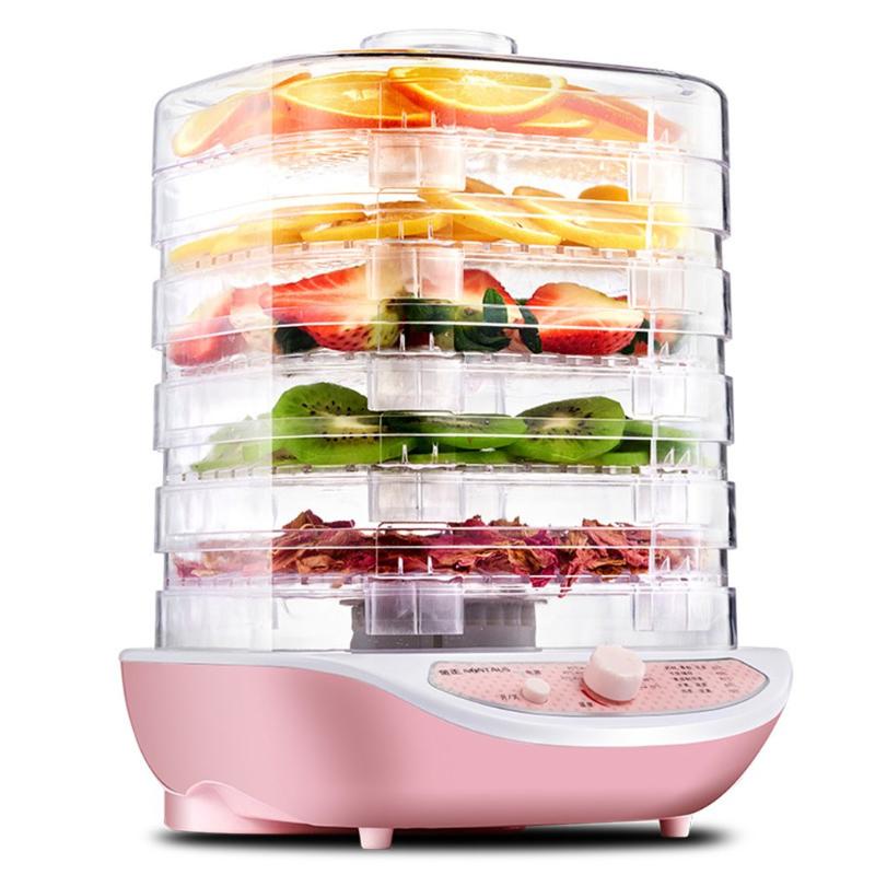 

Dehydrator Fruit Vegetable Meat Drying Machine Pet Snacks Dryer With 5 Trays 220V Pink White