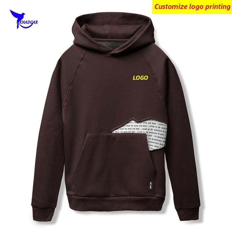 

Custom LOGO Hooded Running Sweatshirt Men 2020 Autumn Fake Hole Patchwork Sports Hoodies Quick Dry Gym Fitness Jogging Jackets1, Black