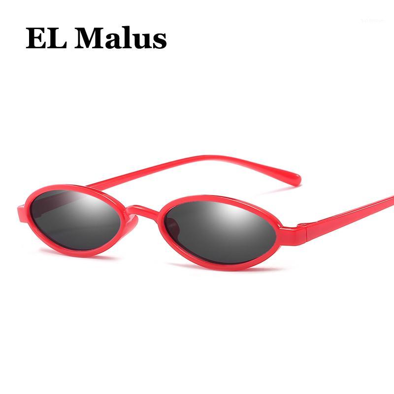 

[EL Malus]Small Oval Frame Sunglasses Mens Women Vintage Brand Yellow Red Lens Mirror Male Female Thin Tiny Sun Glasses1
