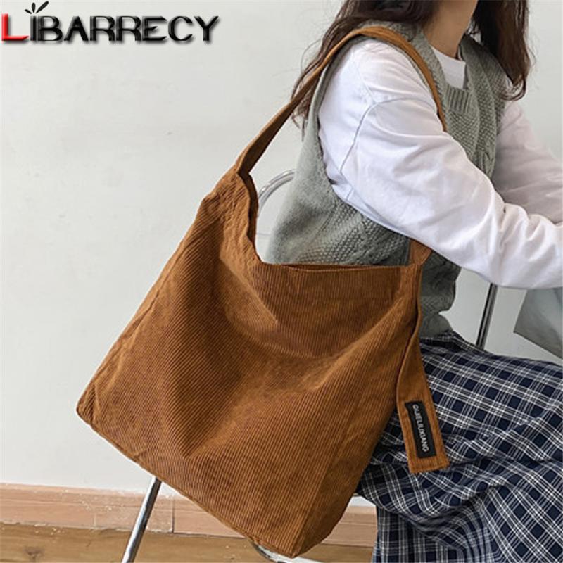 

New Letter Designer Ladies Bag High-quality Corduroy Women's Shoulder Bags Young Student School Bag Fashionable Women Tote Bags, Beige