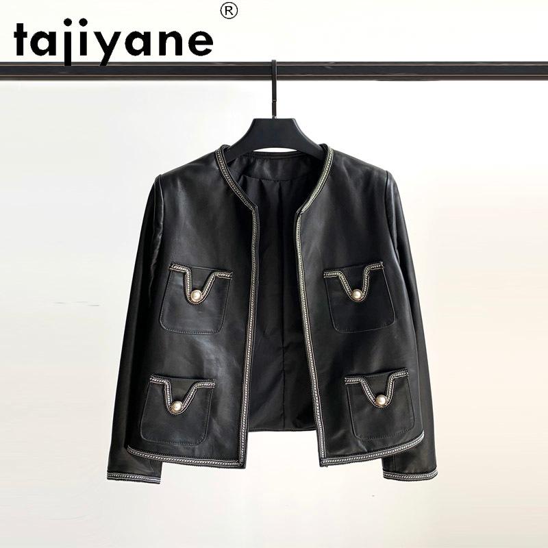 

Tajiyane 2021 Real Sheepskin Jacket Women Genuine Leather Coats Woman Clothing Korean Style Female Clothes Mujer Chaqueta TN2042, Black