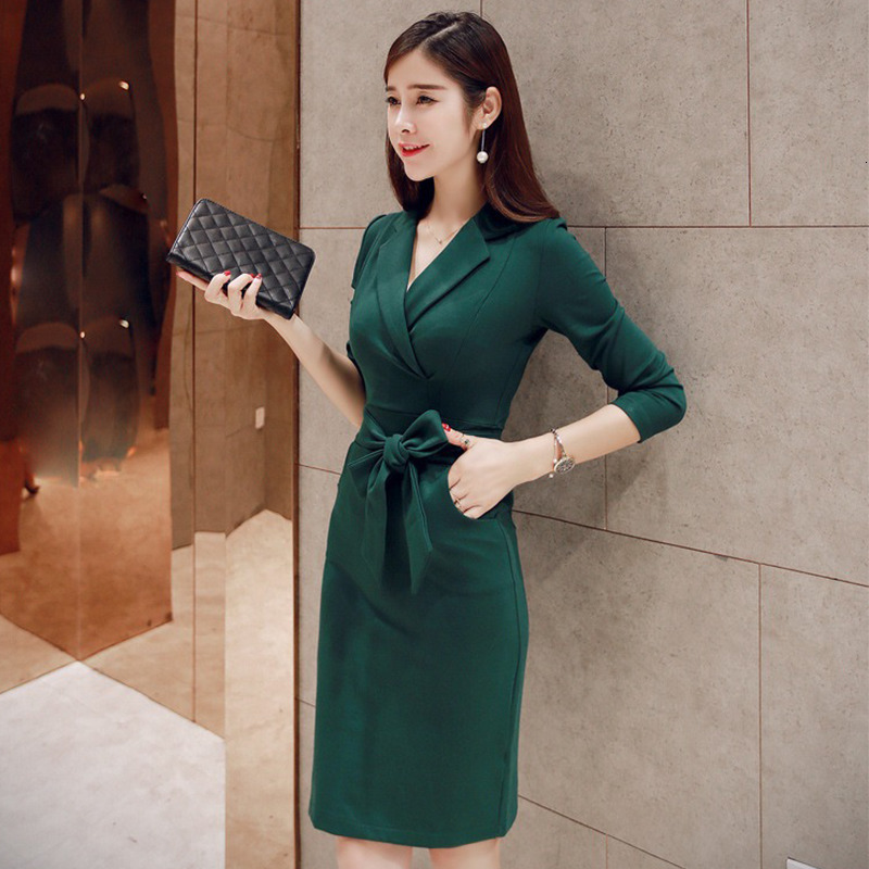 

2021 New Elegant female autumn long thin blazer dress 3R2A, Red