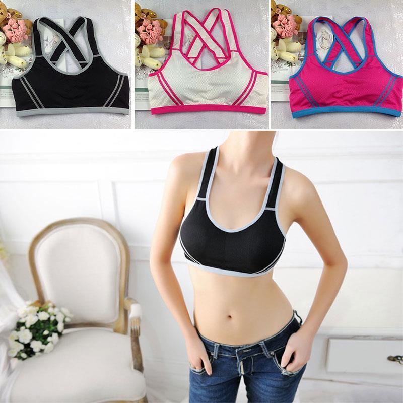 

Women Padded Vest Sport Bra Underwear Fitness Seamless Sexy Sportwear Boxing Women Bandage Running Clothes Shockproof Slim-Type, White