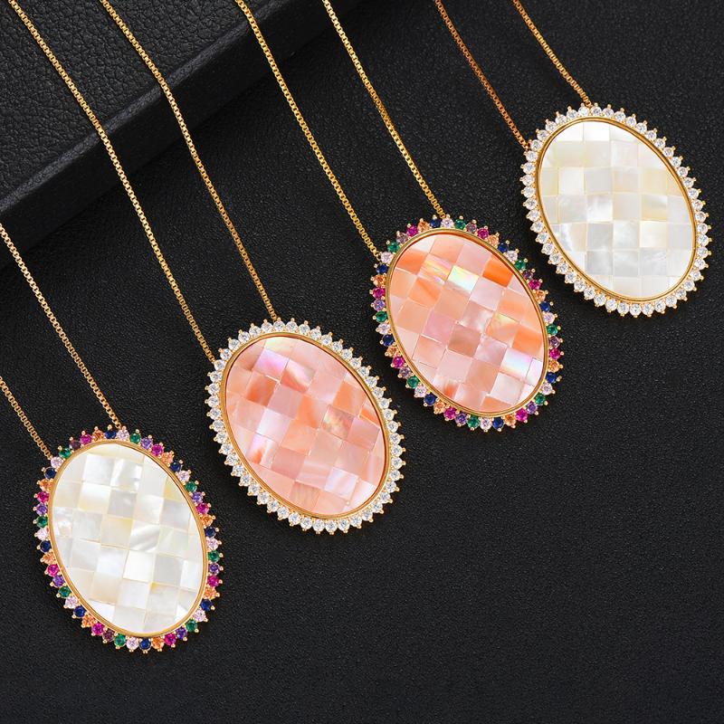 

SISCATHY Luxury Zircon Necklaces Charms Handmade Long Charm Jewelry Fashion Big Zircon Pendant Necklaces 2020 Hot