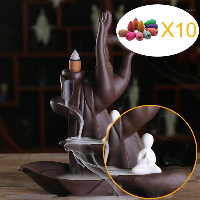 

Mountain River Handicraft Incense Holder Ceramic Backflow Waterfall Smoke Incense Burner Mother's Gift Home Decor Art Craft1