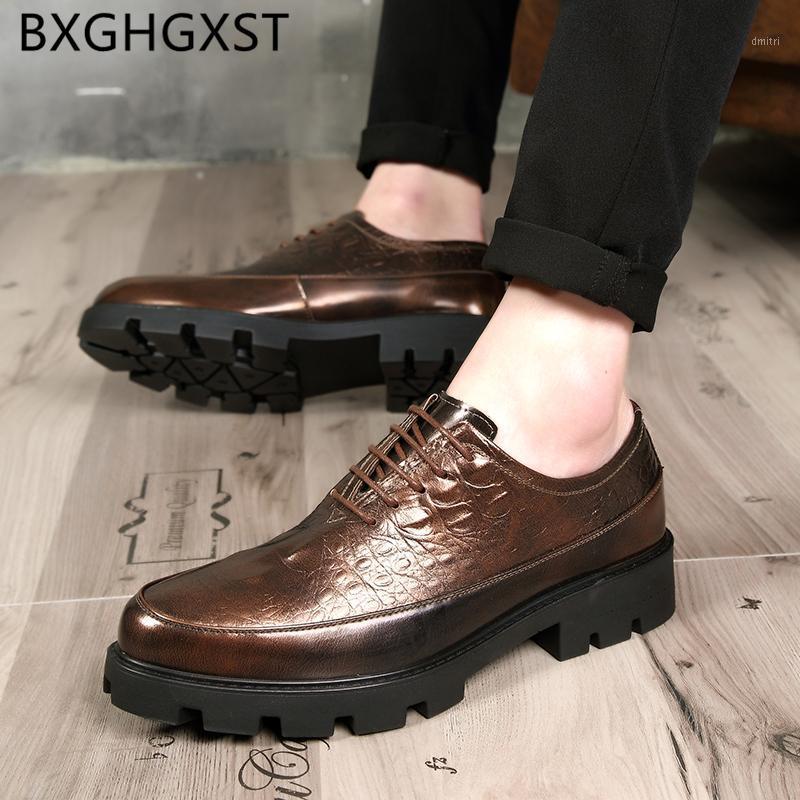 

crocodile shoes men classic Coiffeur Elevator shoes for men formal 2020 italian brand designer leather slip dress buty1, No elevator shoes