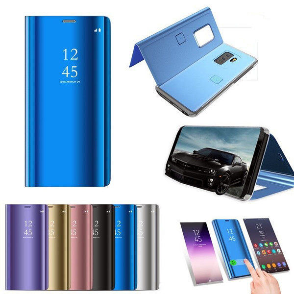 

Samsung S22 20 21 Iphone 13 12 mirror mobile Cell phone cases Note20 dormant A72 protective cover suitable for A42 electroplating leather case, Black