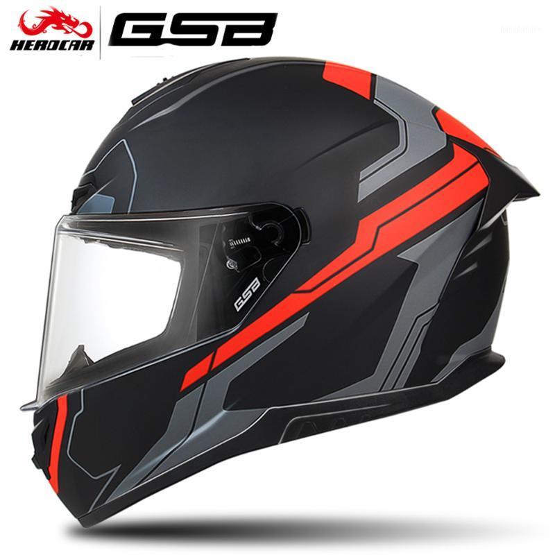 

GSB Helmet Motorcycle Full Face Helmet ABS Material Motor Motocross Helmets Casco Motocross Moto Casque Moto Vintage1, S-361 a1