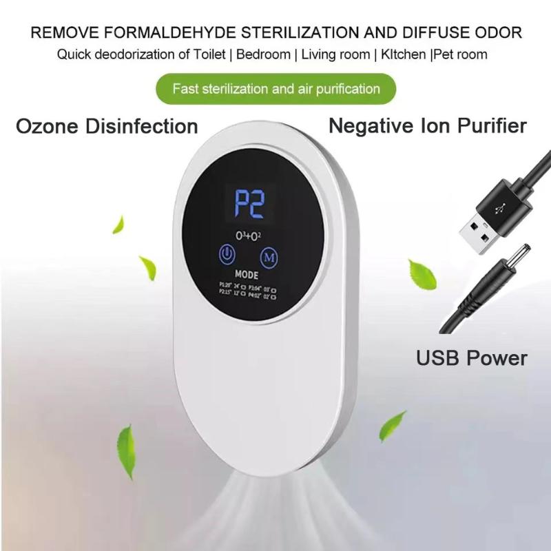 

DC5V Portable Ozone Air Purifier Negative Ion Generator For Home Bedroom Kitchen Smoke Pet Smell Cooking Air Cleaner