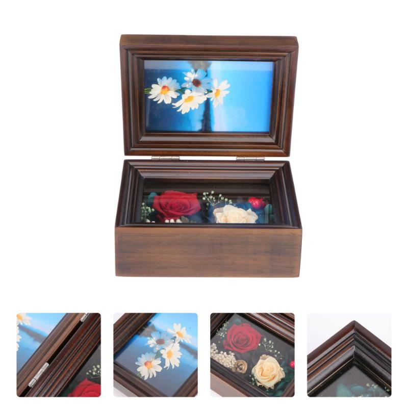 

1pc Dried Flower Photo Frame Creative New Year Photo Holder Festival Gift(Brown