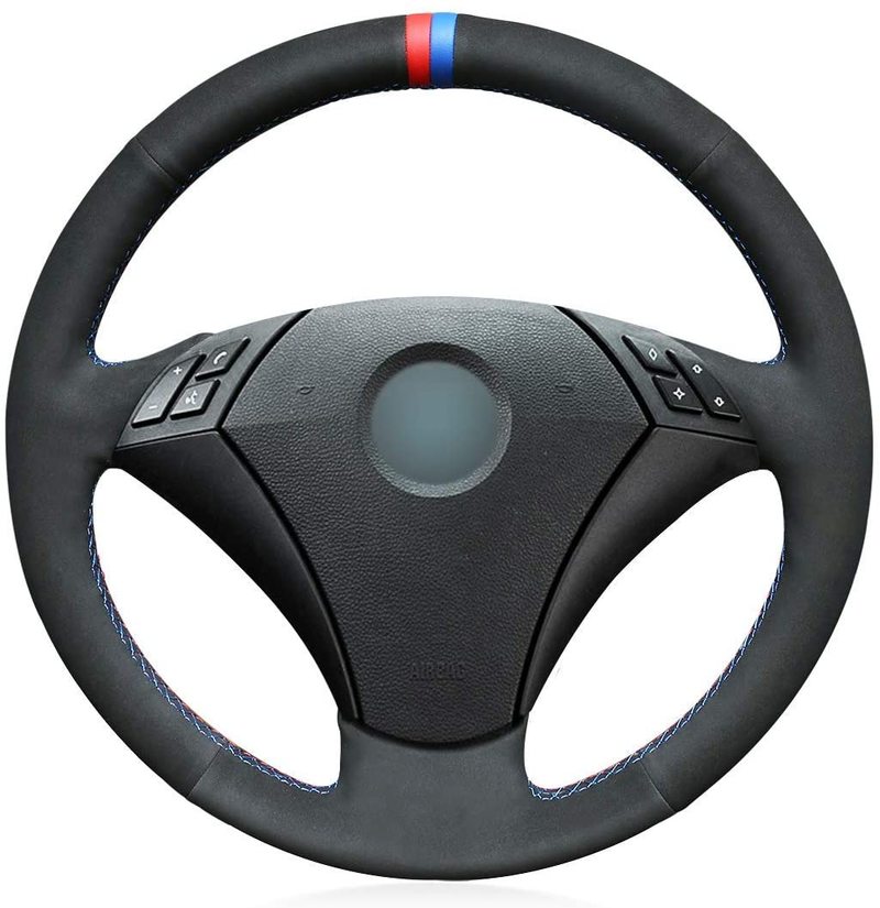 

DIY Auto Custom Fit OEM Black Suede Steering Wheel Covers for BMW 525i xDrive 530xiT 530xi 535i xDrive 535xi 545i BMW Alpina B7 Interior Kit