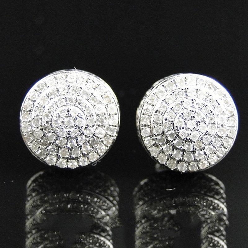 

Huitan Brilliant Round Crystal Zirconia Stud Earrings for Women Luxury Bridal Engagement Wedding Party Earrings Jewelry