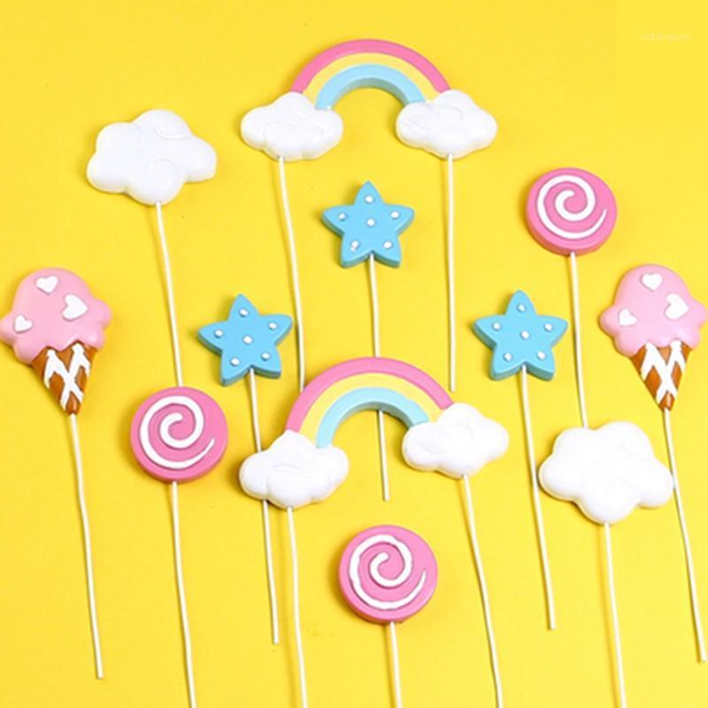 

Rainbow Cake Topper Cloud Star Cake Decor Happy Birthday Decor Kids Boys Girls Lollipop Ice Cream Birthday Cupcake Decorations1