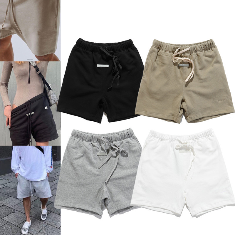 

New fog high street letter embroidery printed cotton mens shorts street summer casual hip-hop shortsbasketball shorts, Dark gray embroidery