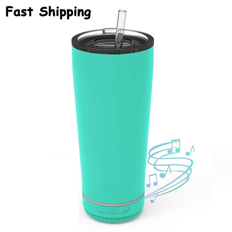 

2021 18oz Creative Bluetooth Music Tumbler Waterproof Speaker Double Wall Thermos Stainless Steel Portable Coffee Cup New Year Gift fy4364