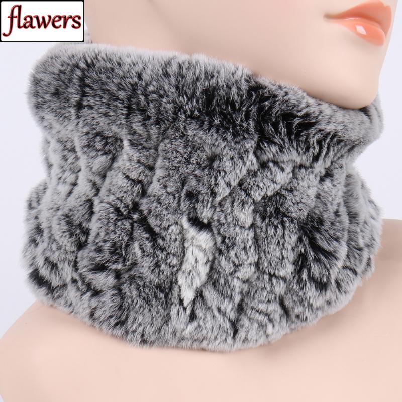 

Winter Women Real Rex Fur Scarf Rex Fur Headbands Knitted Natural Ring Scarves Factory Wholesale Retail